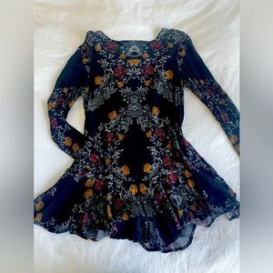 Free People Navy Floral Dress